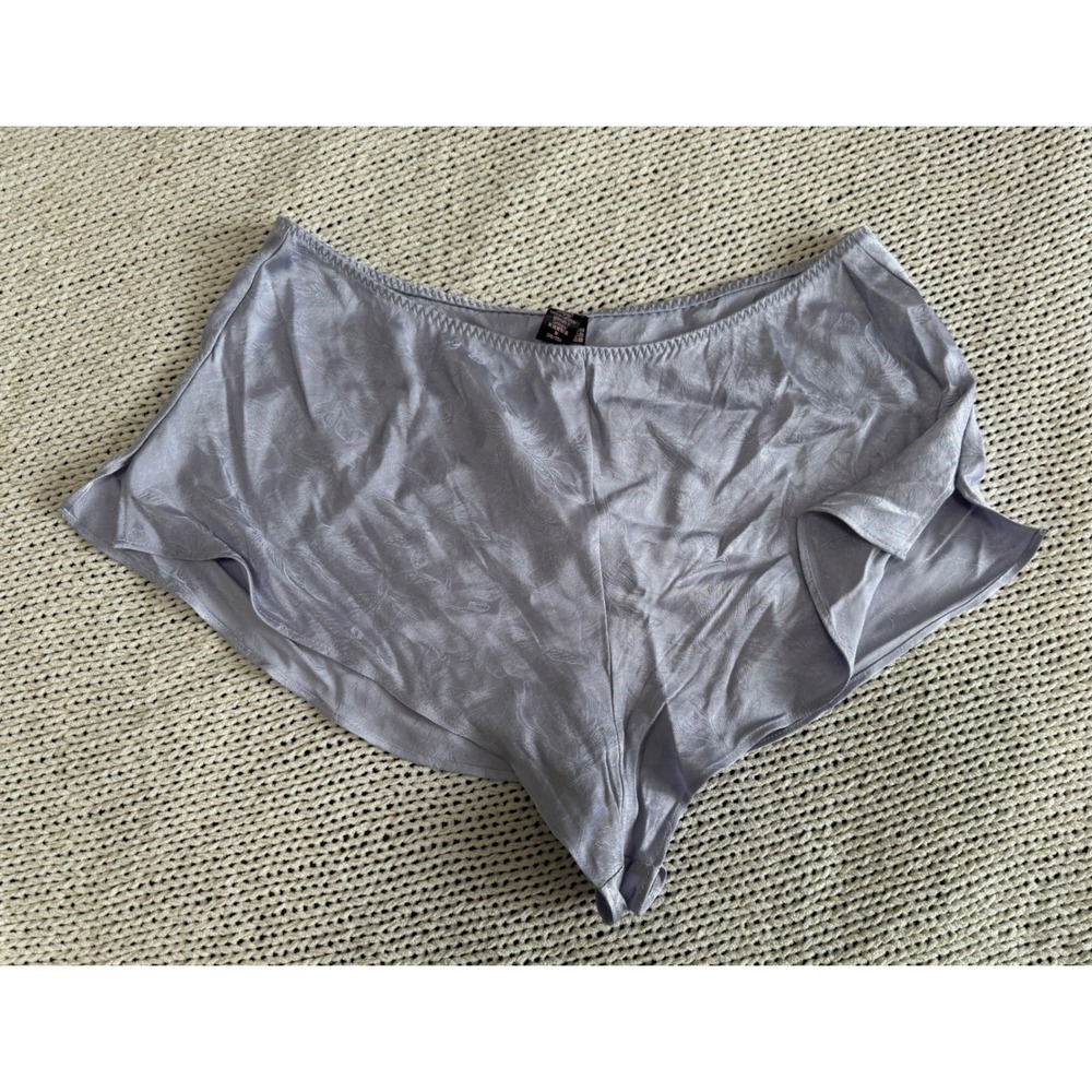 Victorias Secret Satin Tap Shorts Periwinkle Floral Jacquard Sleep M